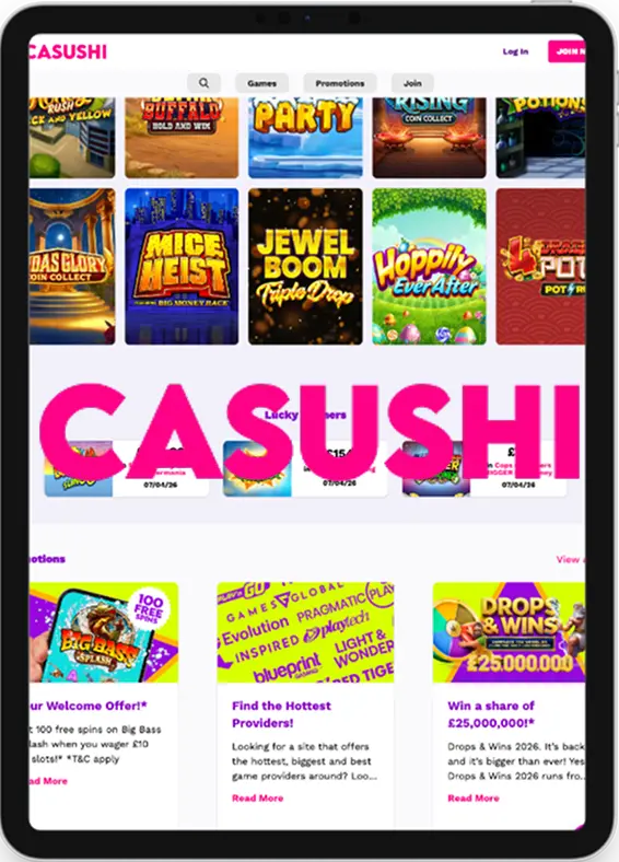 Casushi Casino mobile for tablets